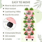 Umigy 2 Set of 7 Tier Vertical Planter Stackable Tower Planters Strawberry Herb - Image 6