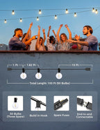 XMCOSY+ Outdoor String Lights, Smart Patio Lights 100Ft Dimmable Outdoor Lights - Image 6