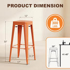 Shahoo 30 Inches Metal Bar Stools Counter Height Stackable Backless Stools - Image 3