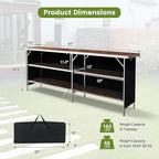 COSTWAY 81" Folding Picnic Table, Portable Bar Table - Image 3