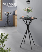 VASAGLE Bar Tables Set of 2, Round Cocktail High Top Pub Bistro Table - Image 3