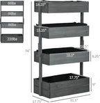 Outsunny Vertical 4 Tier Raised Garden Bed, Wooden Planter Box, Self-Draining - Image 7