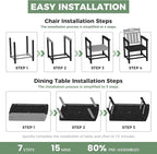 HDPE Outdoor Patio Dining Set - Image 9