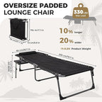 KingCamp Oversize Lounge Chair Outdoor, Extra Large Padded Folding 5 Positions - Image 2
