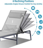 2 Pack Foldable Chaise Lounge Chair - Image 4