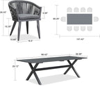 PURPLE LEAF 11 Pieces Outdoor Dining Set - Image 7