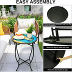 Fashion&cool Patio Side Table, 14 Inch Weather Resistant Metal Side Table - Image 6