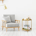 danpinera 2-Tier End Table, Outdoor Side Table Metal Round Side Table - Image 8