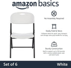 Amazon Basics Sturdy Foldable Plastic Chair, 350-Pound Capacity - Image 4
