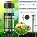 Mancra Solar Pathway Lights Outdoor, 8 Pack Metal Glass Solar Lights Outdoor - Image 3