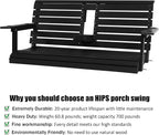 Poly Lumber 2-Seat Porch Swing, HIPS 4.5-Feet Bench Swing - Image 3
