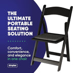 SIMPLEX 72 Black Resin Stackable Folding Chair - Image 3