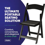 SIMPLEX 24 Black Resin Stackable Folding Chair - Image 3