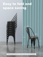 Nazhura Metal Dining Chair Farmhouse Tolix Style - Image 3