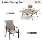 PHI VILLA 9 pcs Patio Dining Set, Heavy Duty Extra Large Square Metal Table - Image 7