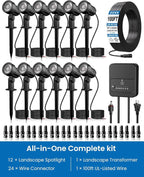 ZZXX All-in-One Low Voltage Landscape Lighting Kit, 2700K Waterproof Landscape - Image 2