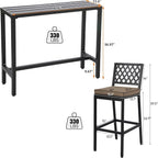 Outdoor Patio Bar Set, Bar Height Patio Dining Set, Weather-Resistant Bistro - Image 7