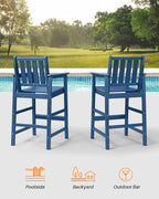 5 Pieces Adirondack Bar Chairs Set, HDPE Patio Bar Height Table and Chairs - Image 6