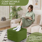 MeMoreCool Square Stuffed Pouf Ottoman Foot Rest, Floor Pouf Foot Stool - Image 6