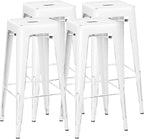 Shahoo 30 Inches Metal Bar Stools Counter Height Stackable Backless Stools by BuynowfromShahoo