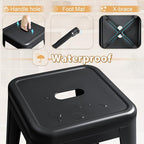 Furmax 30 Inch Metal Bar Stools Set of 4, Counter Height Backless Stools - Image 4