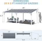 AECOJOY 20' x 8' White Outdoor Gazebo - Image 5