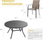 VICLLAX Patio Table and Chair Set of 8, All Weather Metal Round Outdoor Dining - Image 7