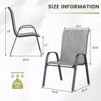UDPATIO Patio Chairs Set of 6, Stackable Outdoor Dining Chairs - Image 3