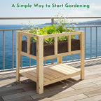 Raised Garden Bed with Transparent Acrylic Side Panels, Elevated Wooden Planter - Image 9