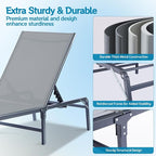 Outdoor Chaise Lounge Chair Set of 2, Foldable & Assemble-Free, 6 Adjustable - Image 6