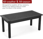 Stoog Outdoor Coffee Table, All-Weather Poly Lumber Patio Side Table, Rectangle - Image 4