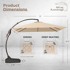 Grand patio 10x10 FT Patio Cantilever Umbrella - Image 3