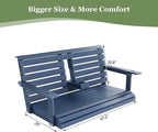 Poly Lumber 2-Seat Porch Swing, HIPS 4.5-Feet Bench Swing - Image 6