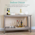 Best Choice Products 48in 2-Shelf Eucalyptus Wooden Console Table Indoor - Image 5
