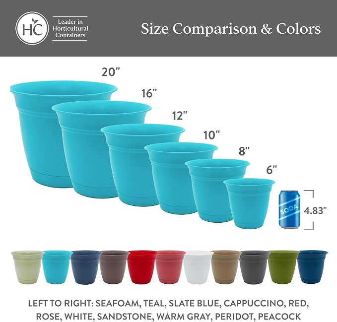 The HC Companies 20 Inch Eclipse Round Planter Pots - Image 7