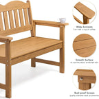 ONBRILL Outdoor Bench, 2-Person Poly Lumber Garden Bench - Image 5