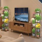 LASZOLA Black 5 Tier Wood Tall Plant Stand Indoor - Image 7
