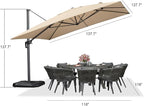 PURPLE LEAF 11.5' X 11.5' Telescopic Patio Umbrella - Image 9