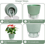 Plant Pots - 6" Orchid Pot, 5 Pack Orchid Pots - Self Watering Pots - Image 4