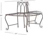 SAFAVIEH Outdoor Furniture Collection – Abia Rustic Brown Wrought Iron 50-Inch - Image 3