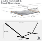 SUNCREAT Rope Hammock with Stand Included, Portable Double Hammock with Soft - Image 6