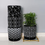 Ton Sin Flower Pots, 5.5 Inch Black Ceramic Planter - Image 2