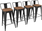 Yongchuang 26" Metal Bar Stools Set of 4 Counter Height Barstools by YongchuangInternational