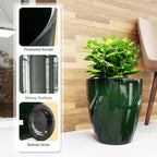 QCQHDU 10 inch Plant Pot with Drainage Hole, 2 Pack Sturdy Pots - Image 2