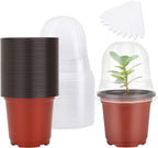 MIXC Plant Nursery Pots with Humidity Dome 4" Soft Transparent Plastic by MIXC