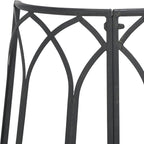 SAFAVIEH Outdoor Collection Abia Victorian Antique Black Semicircle Tree Bench - Image 6