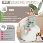 Round Stuffed Pouf Ottoman for Foot Rest, A Round Modern Foam Filled Poufs - Image 8
