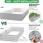 4 Pack Raised Beds for Gardening, Corrugated Galvanized Steel Raised Garden Bed - Image 3