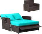 HAPPYGRILL Patio Rattan Wicker Daybed by HAPPYGRILL