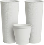 Worth 2 Pack 28" Tall Narrow Metal Planter by WORTH